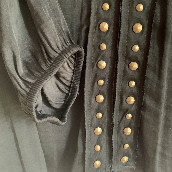 {Vince Camuto} Black Embellished Long Sleeve Blouse - Picture 3 of 6